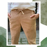 Pantaloni din bumbac reiat pentru bărbați